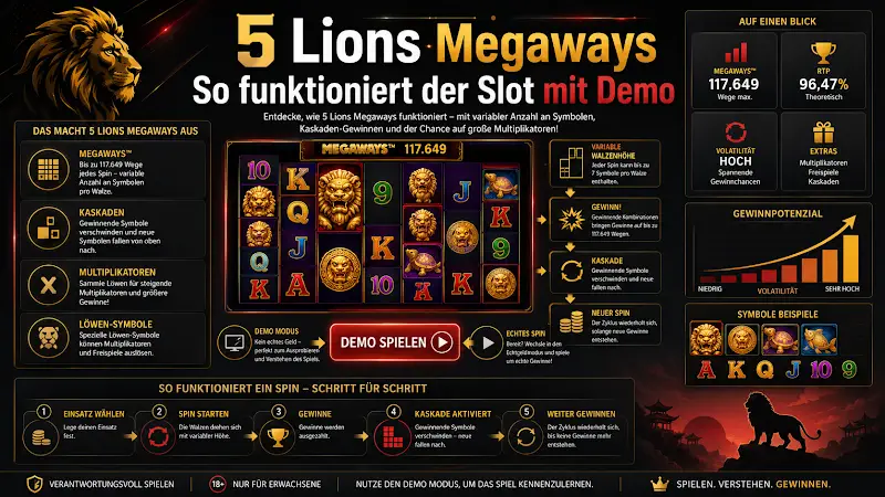 5 Lions Megaways So funktioniert der Slot mit Demo